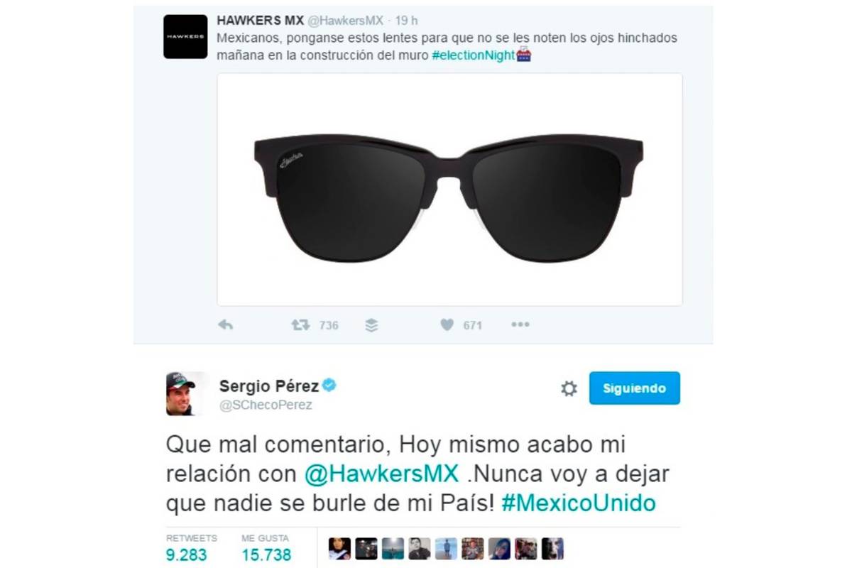 Compañía de lentes se burla de los mexicanos y 'Checo' Pérez rompe relación con ellos