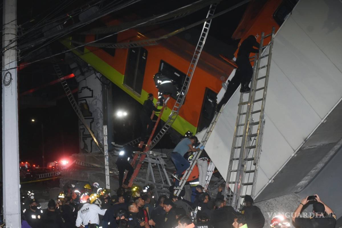 $!Imágenes del desplome en el metro en CDMX