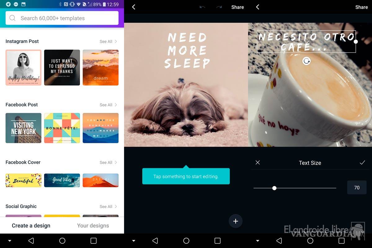 $!La plataforma de diseño gráfico Canva ha llegado a Android