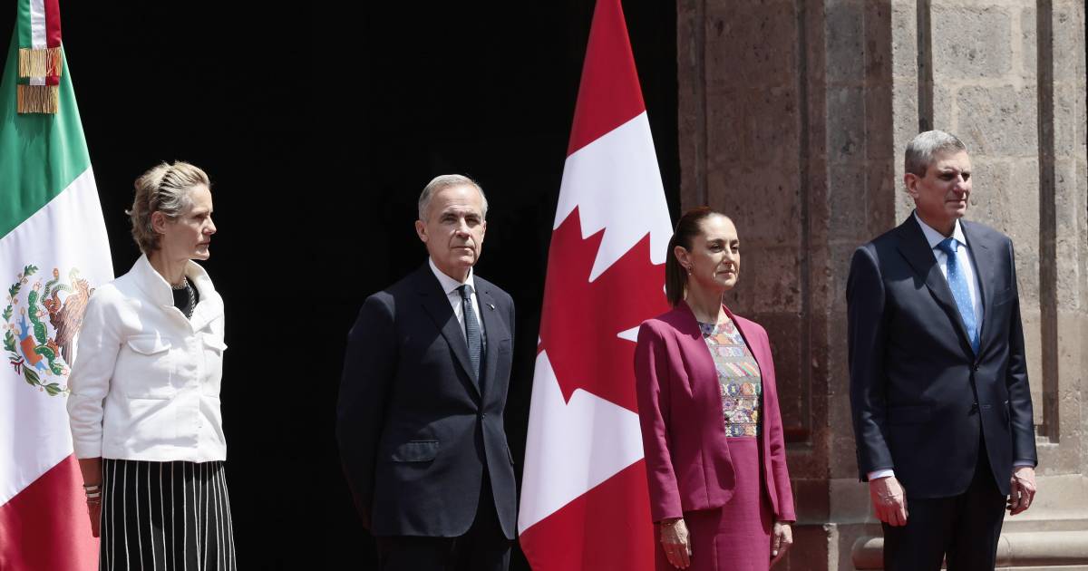 Encuentro Claudia Sheinbaum y Mark Carney en Palacio Nacional; encabezan conferencia