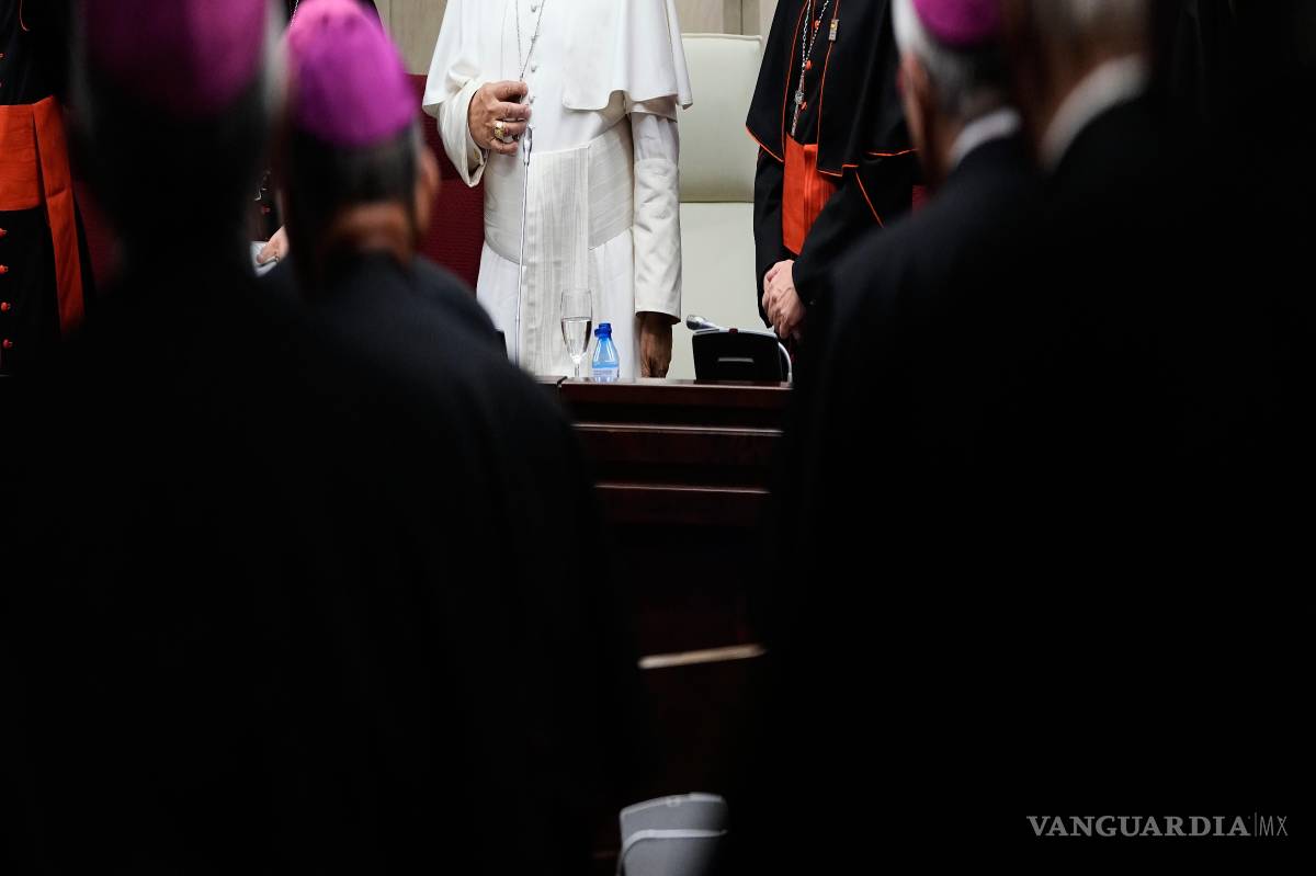 $!El papa León XIV sostiene un encuentro con los obispos españoles en la Conferencia Episcopal Española, en Madrid.