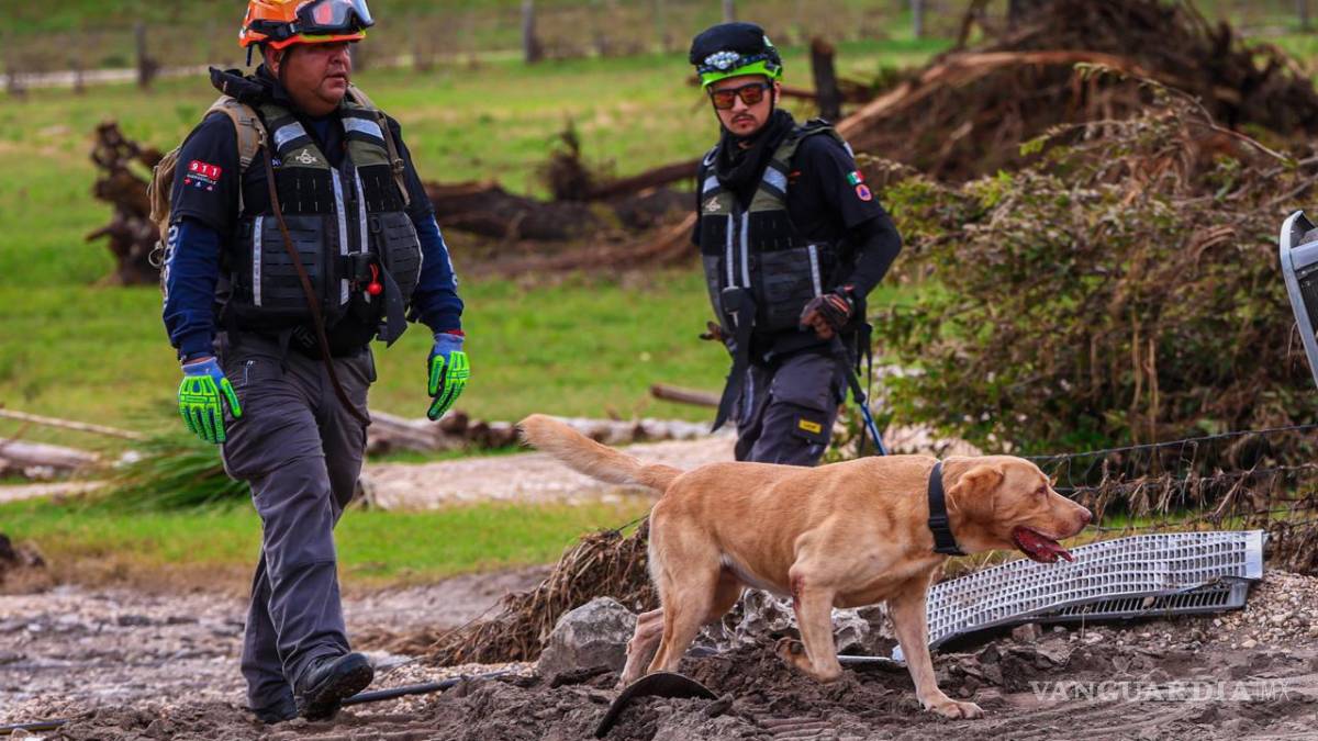 Elementos de Protección Civil de Nuevo León buscan a víctimas de inundaciones en Texas