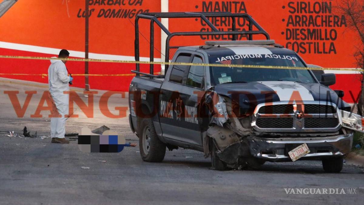 Mujer es arrollada por patrulla de Saltillo y muere