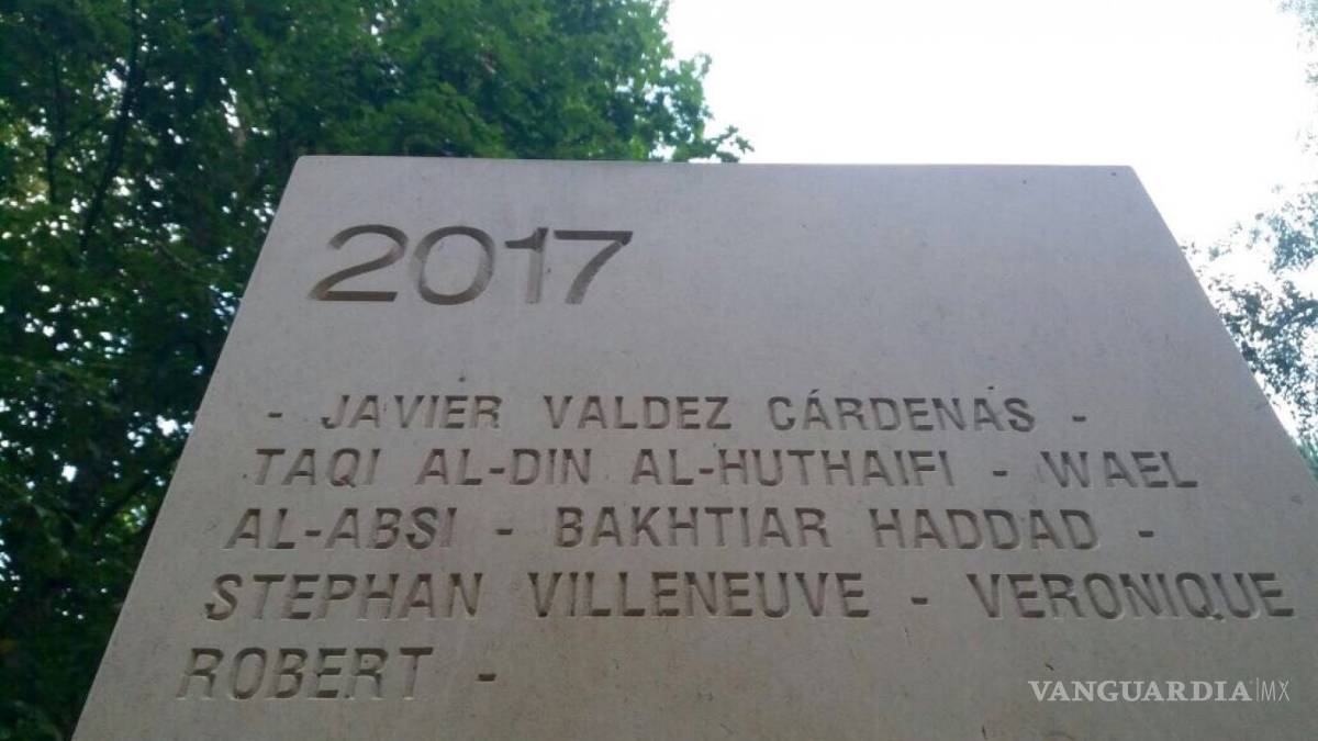 Incluyen a periodista Javier Valdez en memorial de Francia para corresponsales de guerra