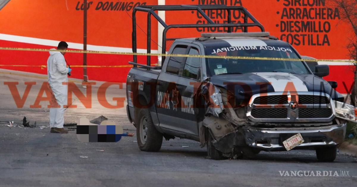 Mujer es arrollada por patrulla de Saltillo y muere