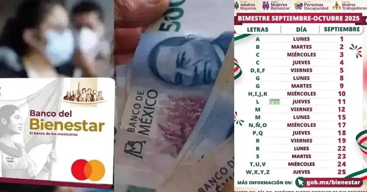 Pensión del Bienestar... ¿Qué apellidos reciben el pago de 6 mil 200 pesos del 11 al 25 de septiembre, según el calendario?