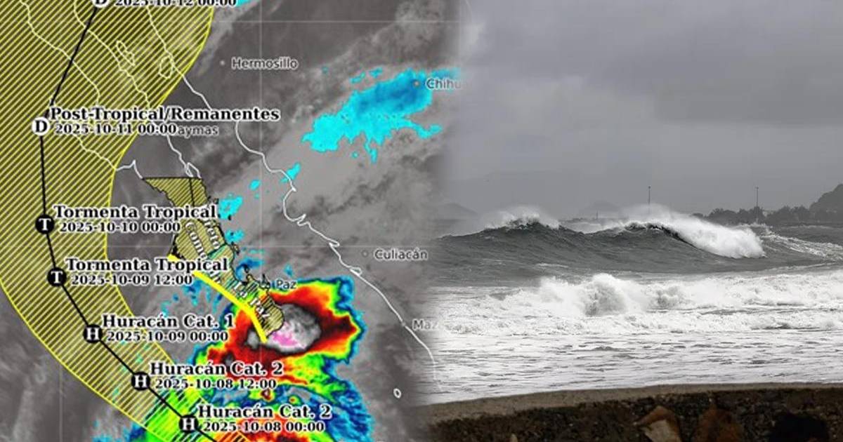 ¡Alerta en el Pacífico!... Priscila toma fuerza de huracán 2 y cambia trayectoria; se dirige a Sonora