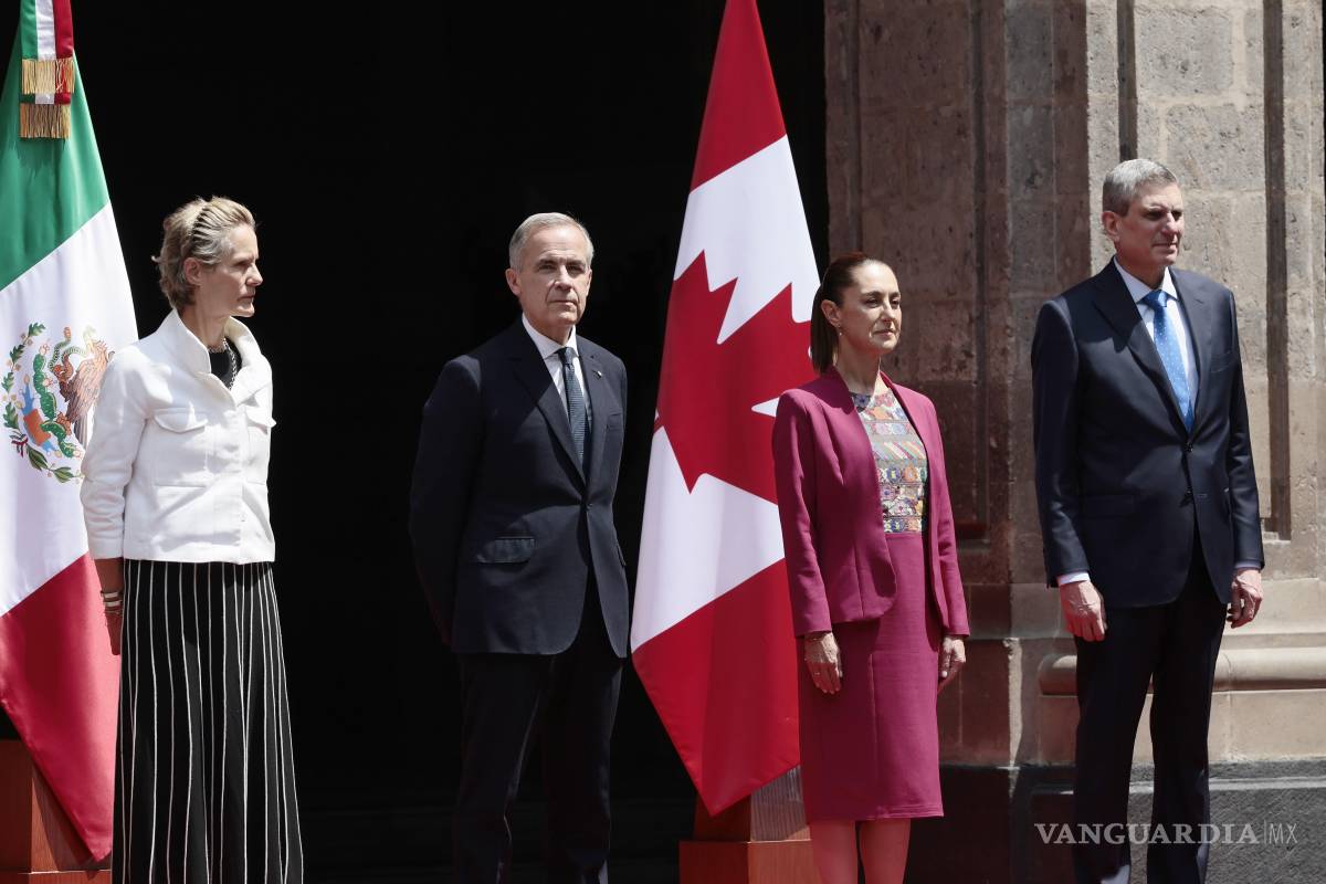 Encuentro Claudia Sheinbaum y Mark Carney en Palacio Nacional; encabezan conferencia