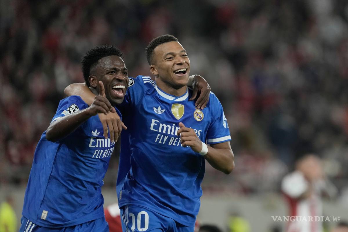 Real Madrid ganó 4-3 al Olympiakos con póker histórico de Kylian Mbappé en la Champions League