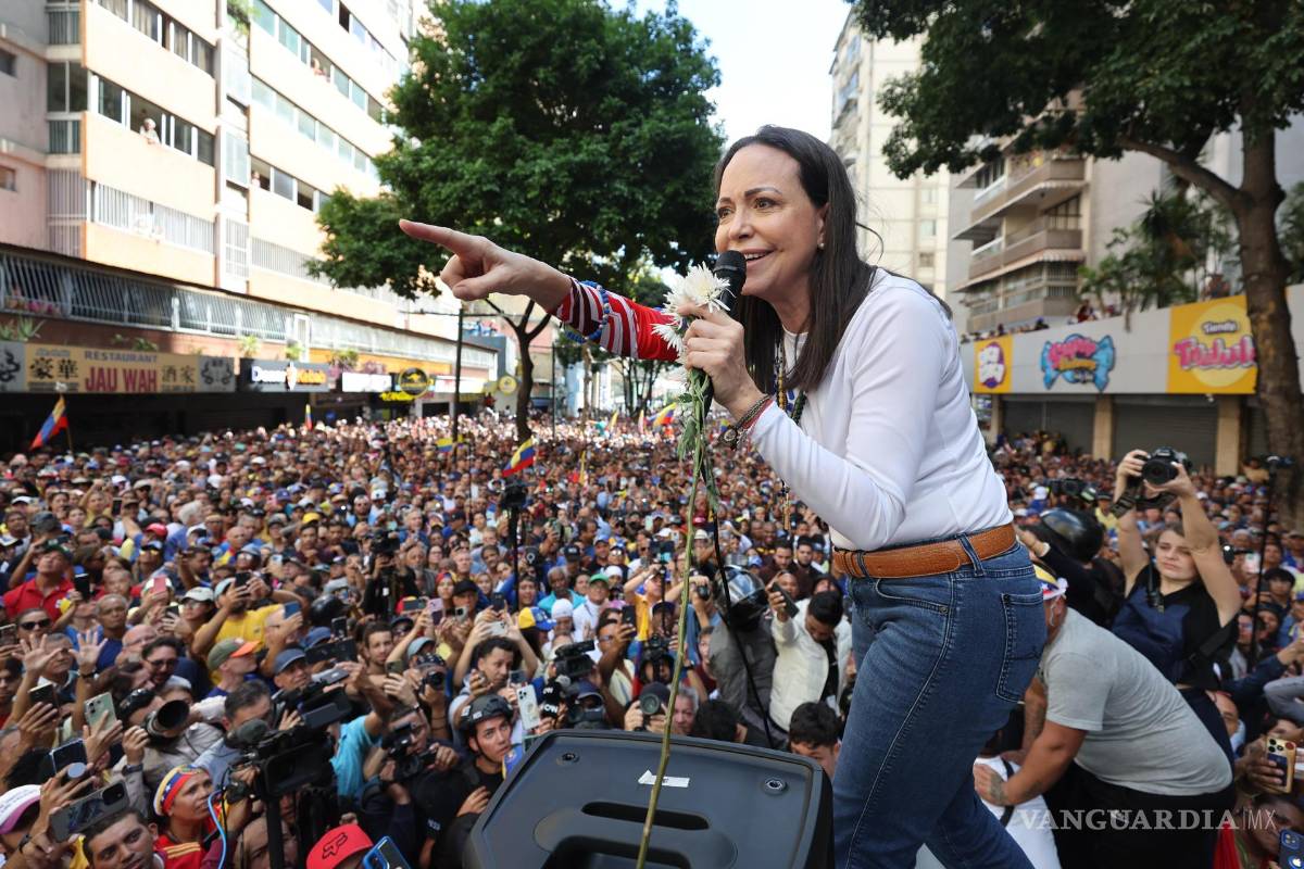 $!La ganadora del Premio Nobel de la Paz, la líder opositora de Venezuela María Corina Machado, en un evento de campaña en Venezuela,
