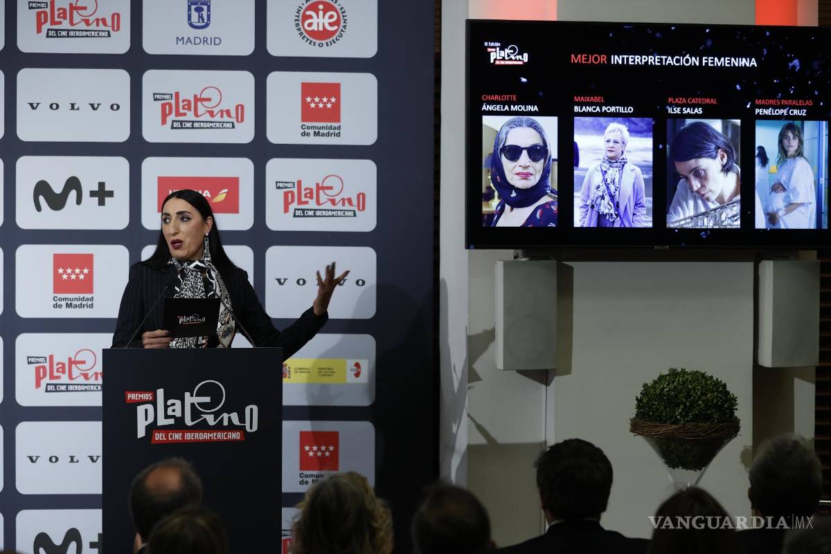 $!GRAF375. MADRID, 31/03/2022.- La actriz Rossy de Palma durante la presentación de las películas y series nominadas a los IX Premios Platino de Cine Iberoamericano que se celebrarán en Madrid el 1 de mayo, este jueves. EFE/Chema Moya