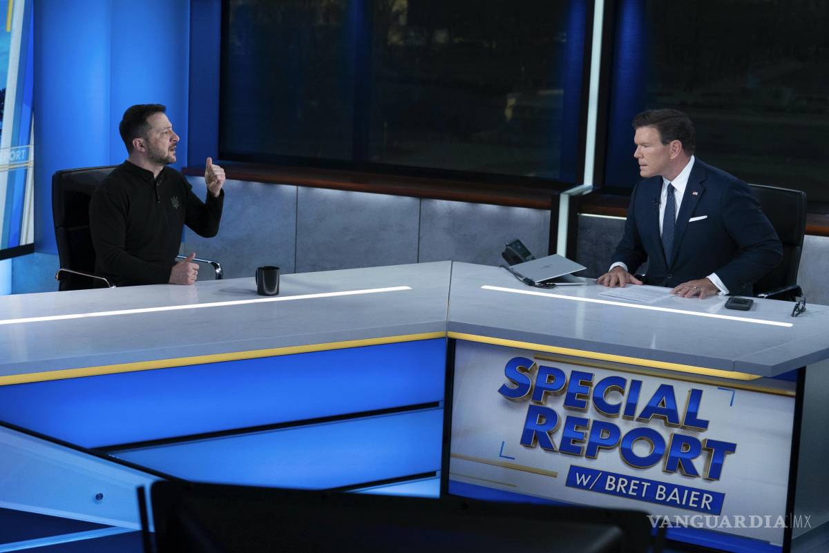 $!El presidente de Ucrania, Volodímir Zelenski, en una entrevista con Bret Baier durante una grabación del Informe especial de FOX News Channel con Bret Baier.