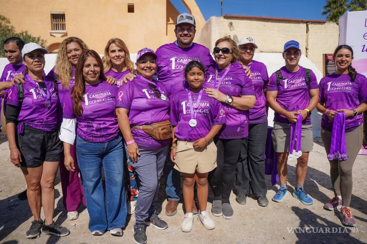 Primera Caminata Comanche impulsa salud y conciencia sobre cáncer de mama y no violencia en Ramos Arizpe