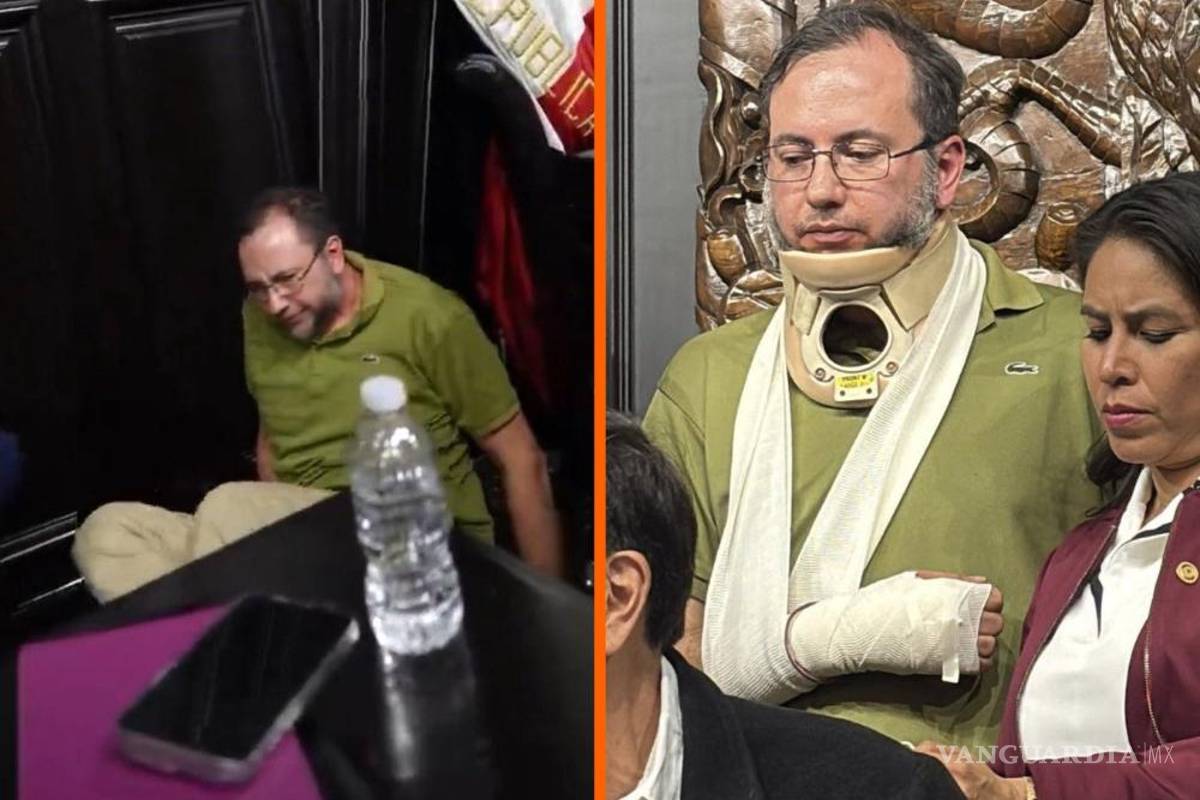 Trabajador de Fernández Noroña que captó agresión de ‘Alito’ Moreno termina con cabestrillo y collarín | VIDEO