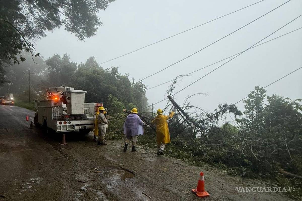 CFE reporta interrupciones en suministro eléctrico por lluvias en varias zonas del México