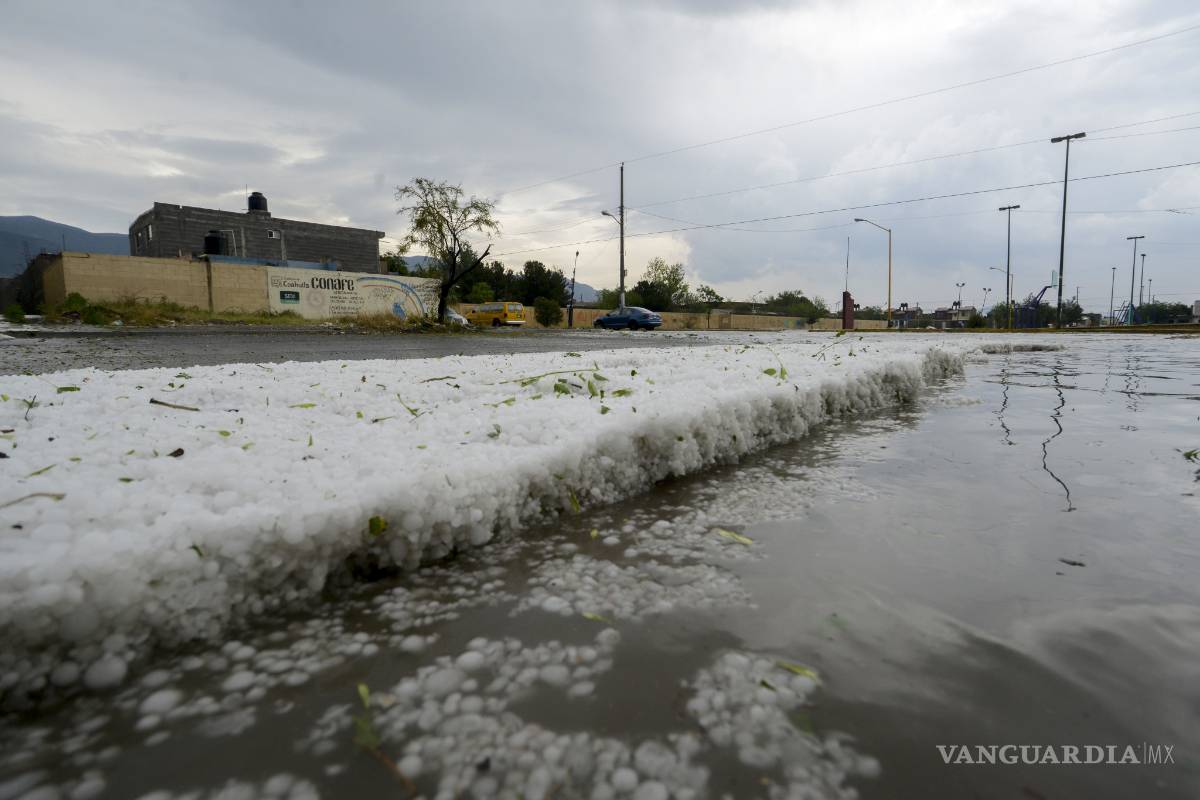 Granizada pinta a Saltillo de blanco