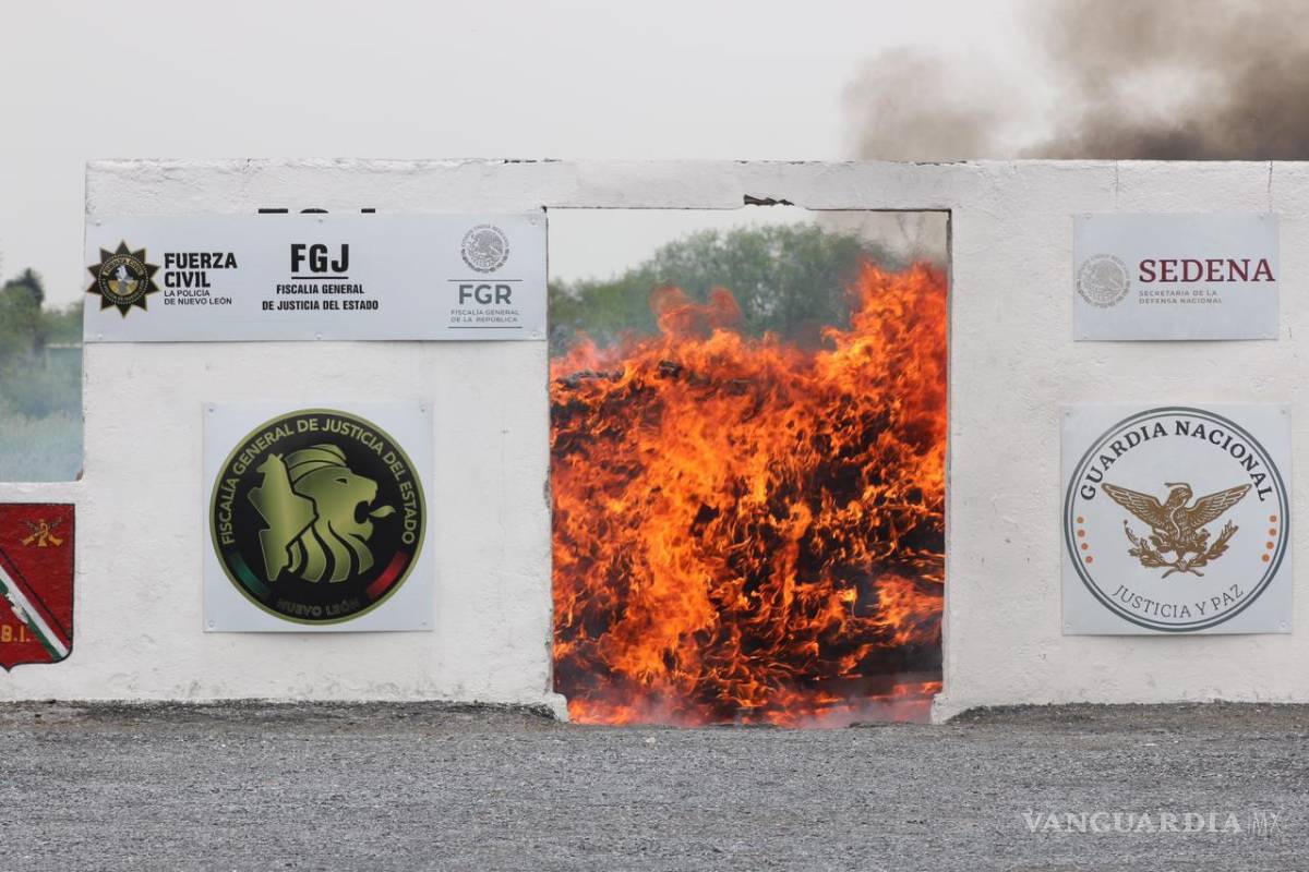 Incineran en Nuevo León más de 858 kilos de droga correspondiente a 34 carpetas de investigación