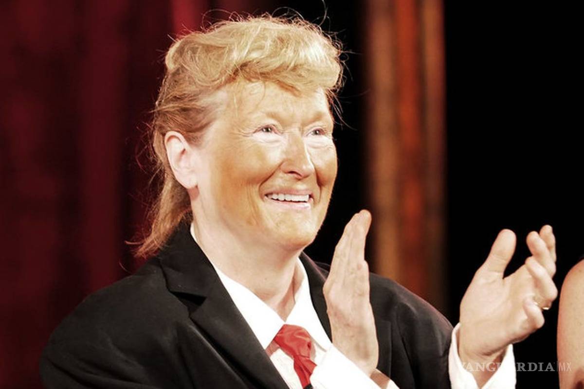 Meryl Streep se pinta la cara de naranja y parodia a Donald Trump sobre el escenario