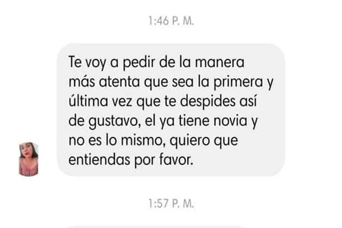 &quot;Que sea la última vez que te despides así de Gustavo, él ya tiene novia&quot;, amor 'tóxico' se viraliza