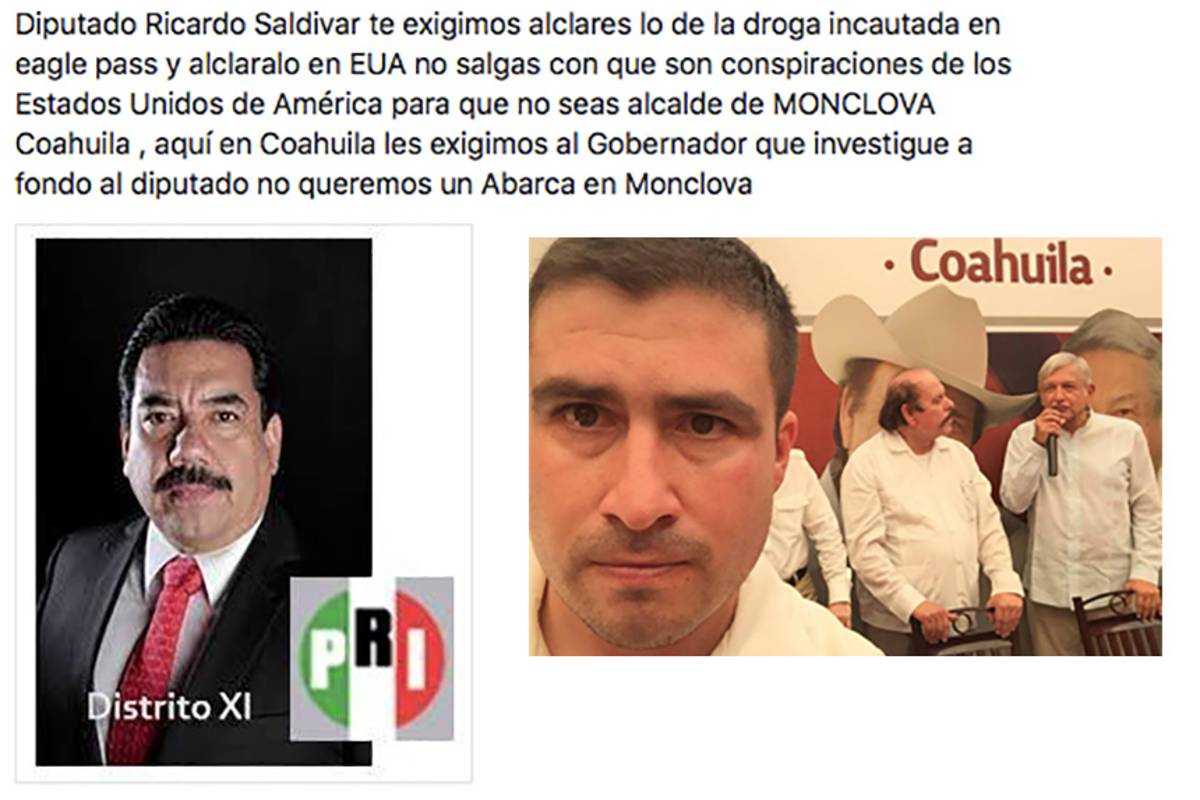 Ex alcalde de Castaños exige al diputado Ricardo Saldivar explicar droga incautada en vehículo de su hija