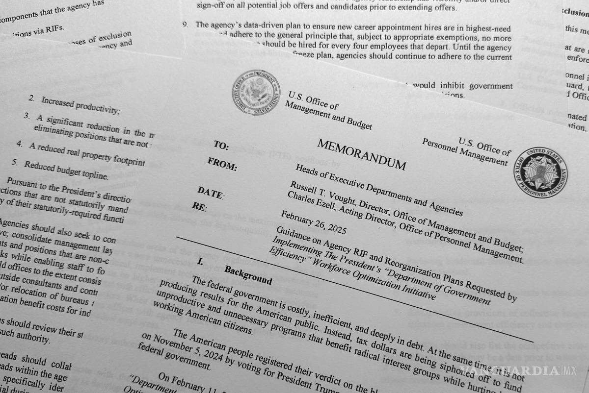 $!El memorando del director de la Oficina de Administración y Presupuesto, Russell Vought, sobre una reducción de personal para las agencias federales.