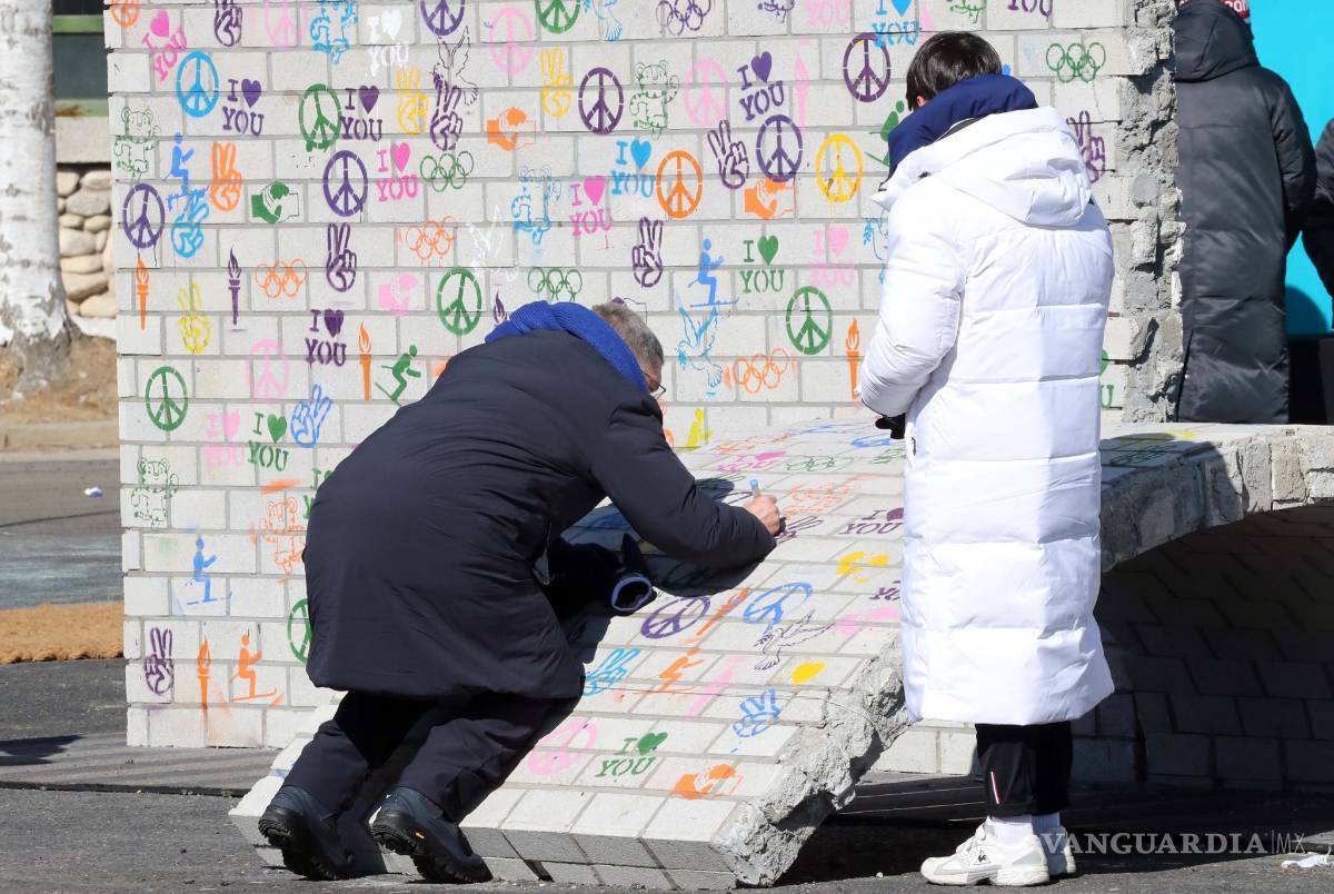 $!Inauguran en Pyeongchang el "Mural Olímpico de la Tregua”