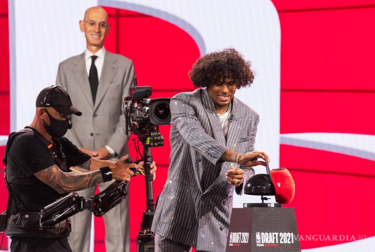 $!El joven Jalen Green (Houston), número dos del draft, será el mejor rookie según una encuesta de NBA.com. EFE/EPA/Justin Lane