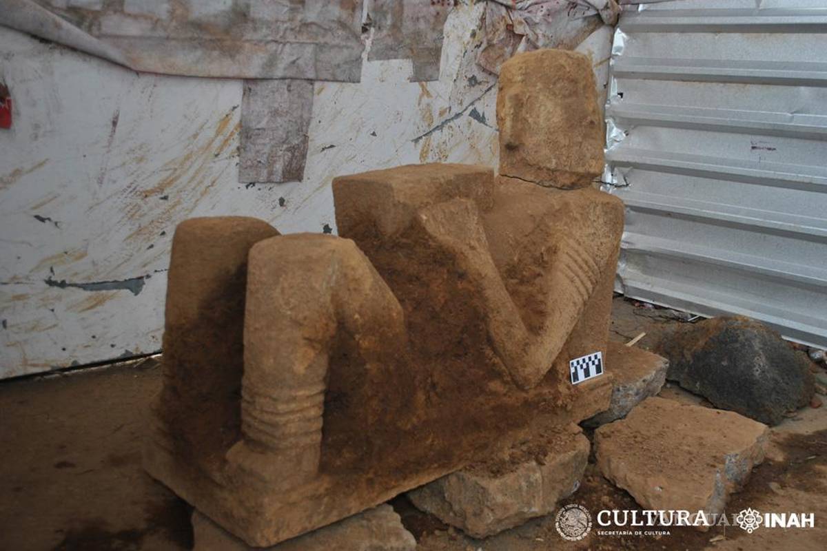Encuentran escultura de Chac Mool en Pátzcuaro, Michoacán