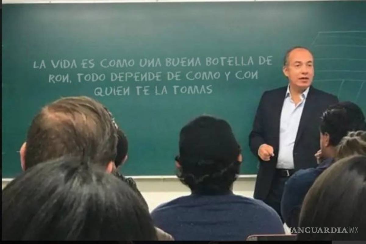 $!Felipe Calderón da clase en el ITAM... y su cátedra se convierte en meme