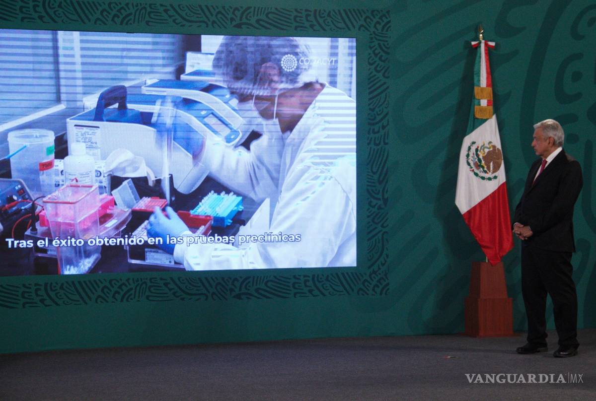 $!En 2021, Andrés Manuel López Obrador, presidente de México, presentó el plan para crear la vacuna contra el COVID-19, denominada Patria.