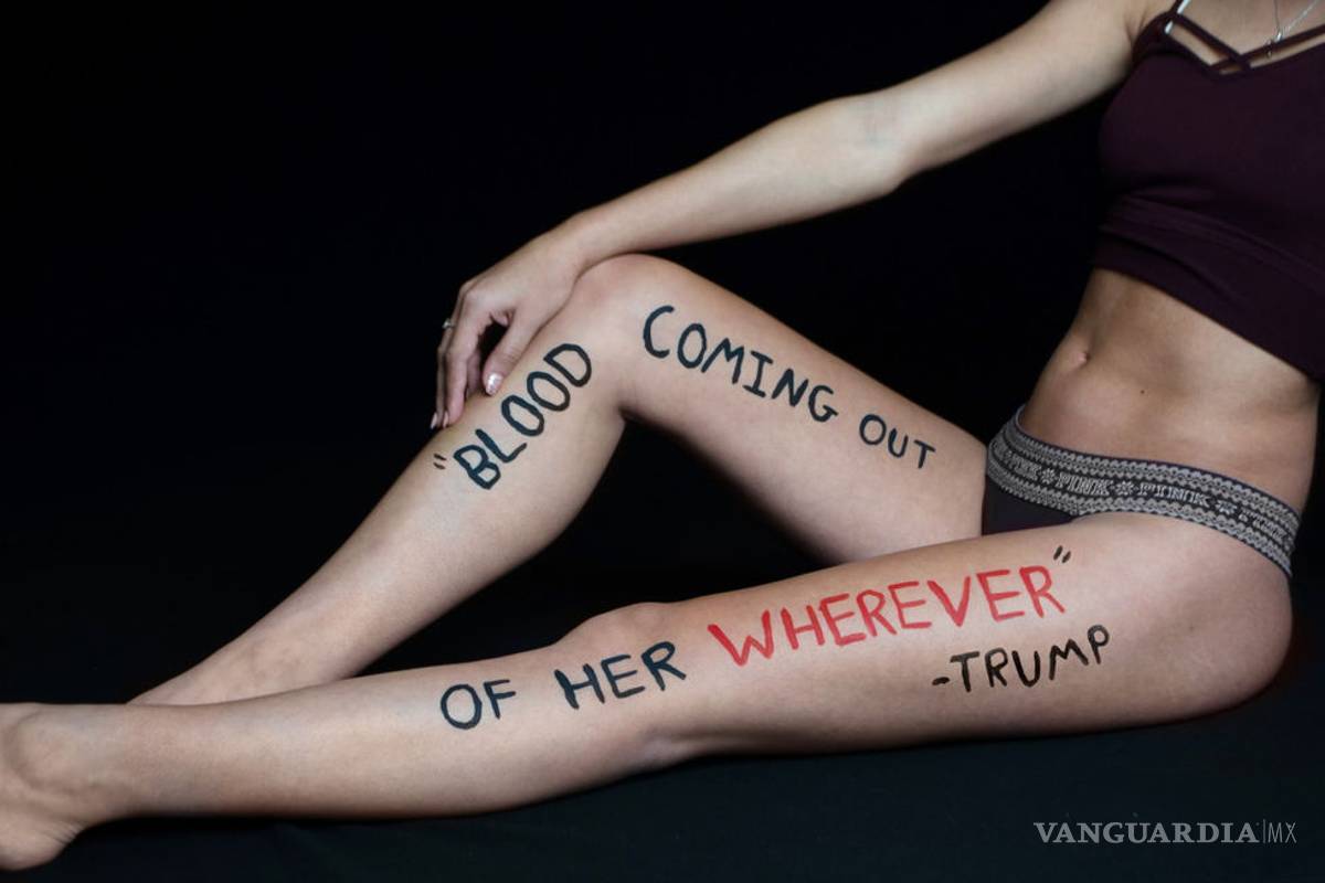 Frases sexistas de Trump plasmadas en cuerpos de mujeres (Fotos)