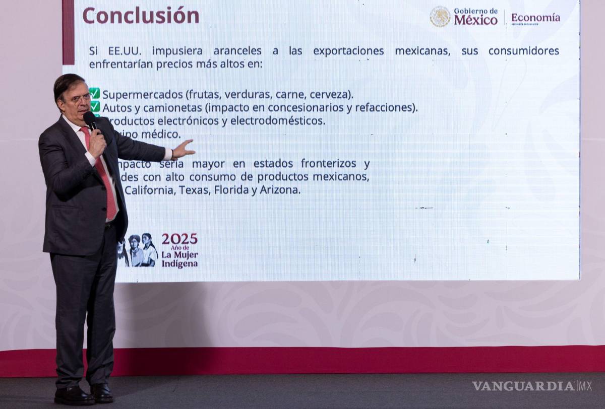 $!Marcelo Ebrard, secretario de Economía, durante la conferencia Mañanera del Pueblo desde Palacio Nacional