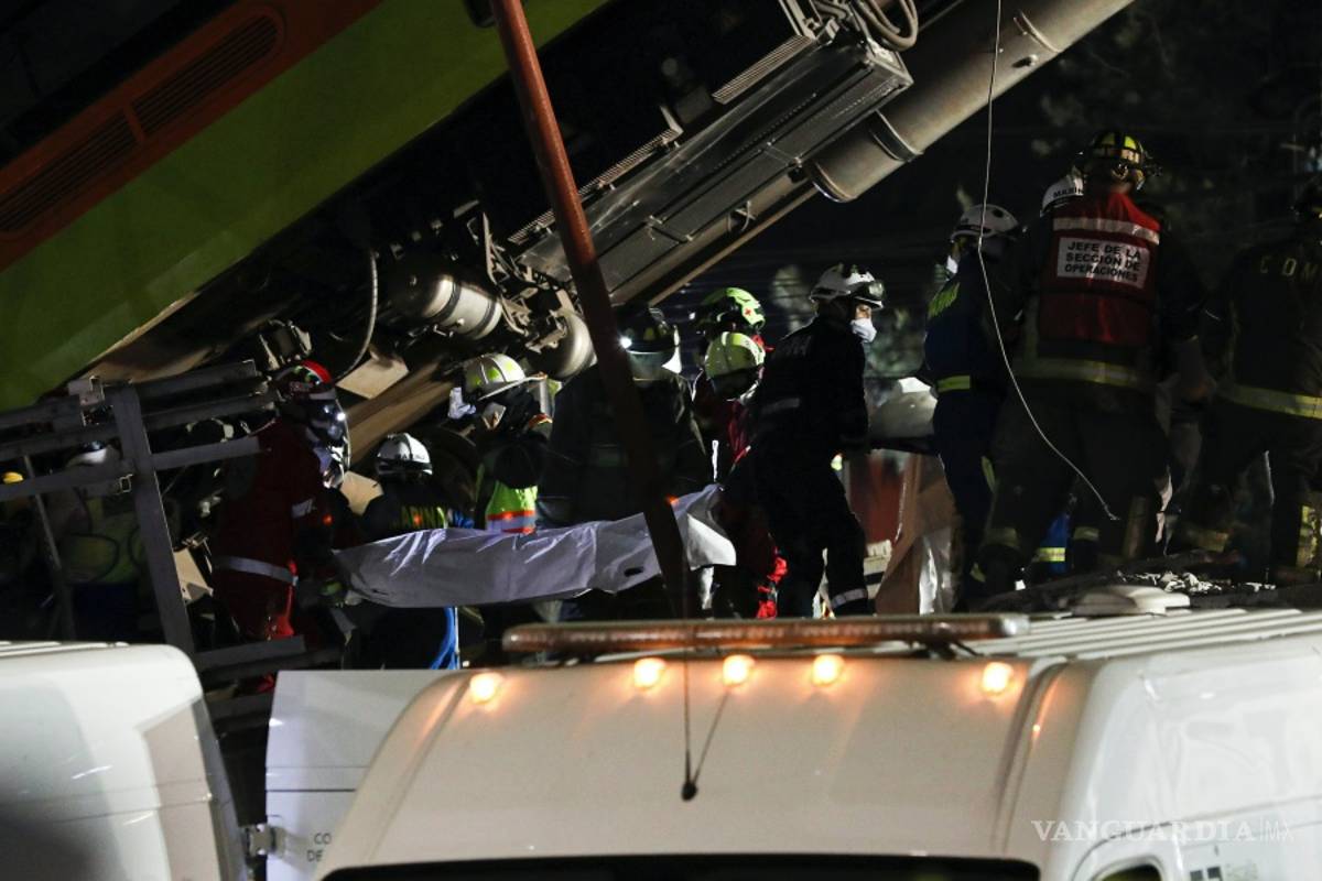 $!Imágenes del desplome en el metro en CDMX