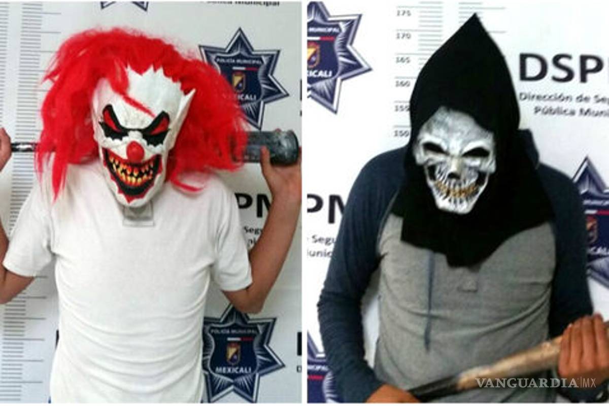 Detienen a 5 en BC por asustar disfrazados de payasos con un bate