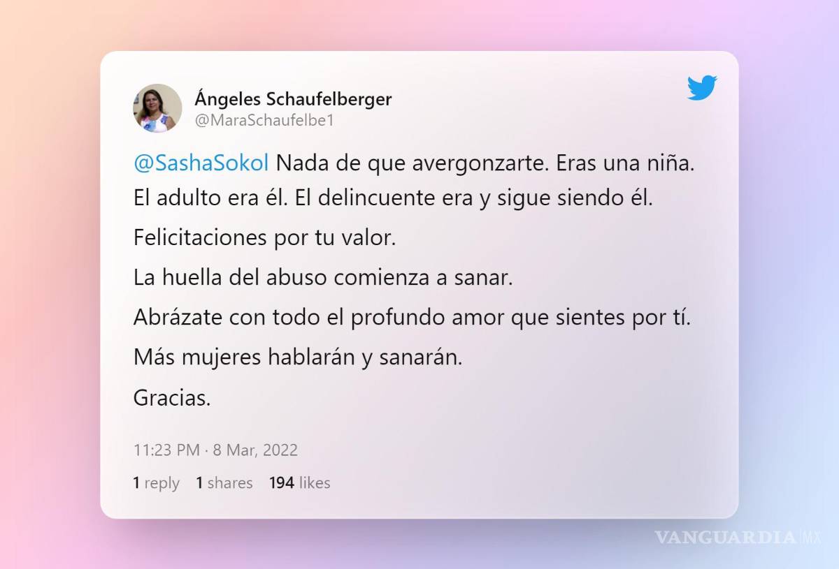 $!El respaldo a Sasha ha sido constante en Twitter.