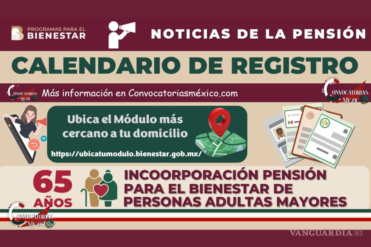 Extienden plazo de registro a la Pensión Bienestar para adultos mayores