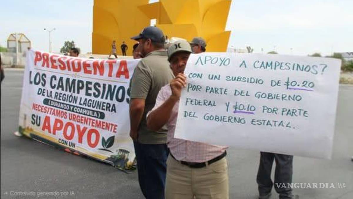 Campesinos laguneros bloquean Periférico en Torreón; exigen precio justo por sus cosechas