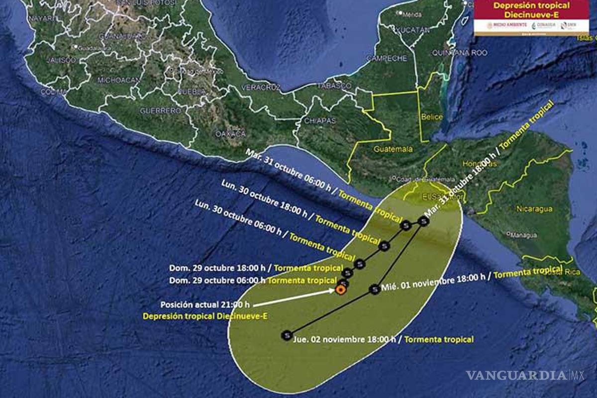 Más lluvia, depresión tropical Diecinueve-E mantiene en alerta a Chiapas y Oaxaca