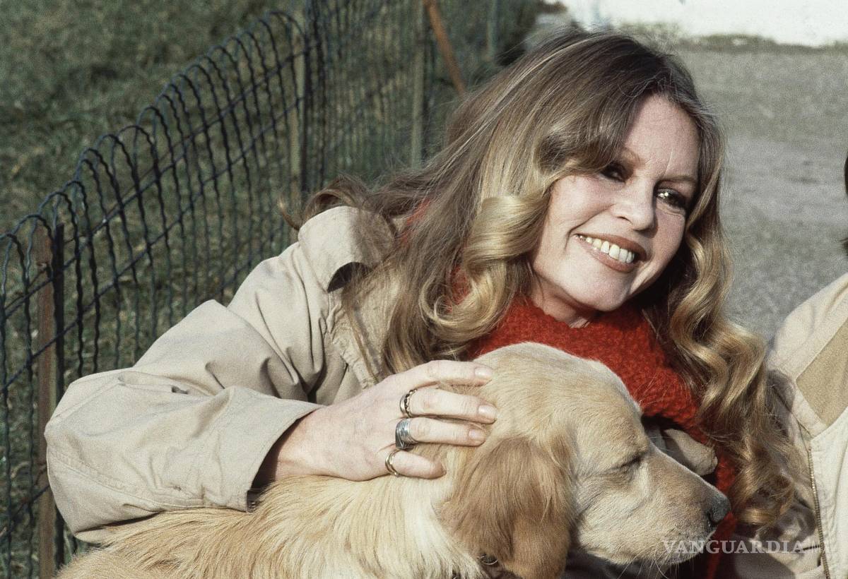 $!La actriz francesa Brigitte Bardot con un perro mientras apoyaba la operación de la sociedad protectora de animales francesa, el 10 de febrero de 1982, en Gennevilliers, París.