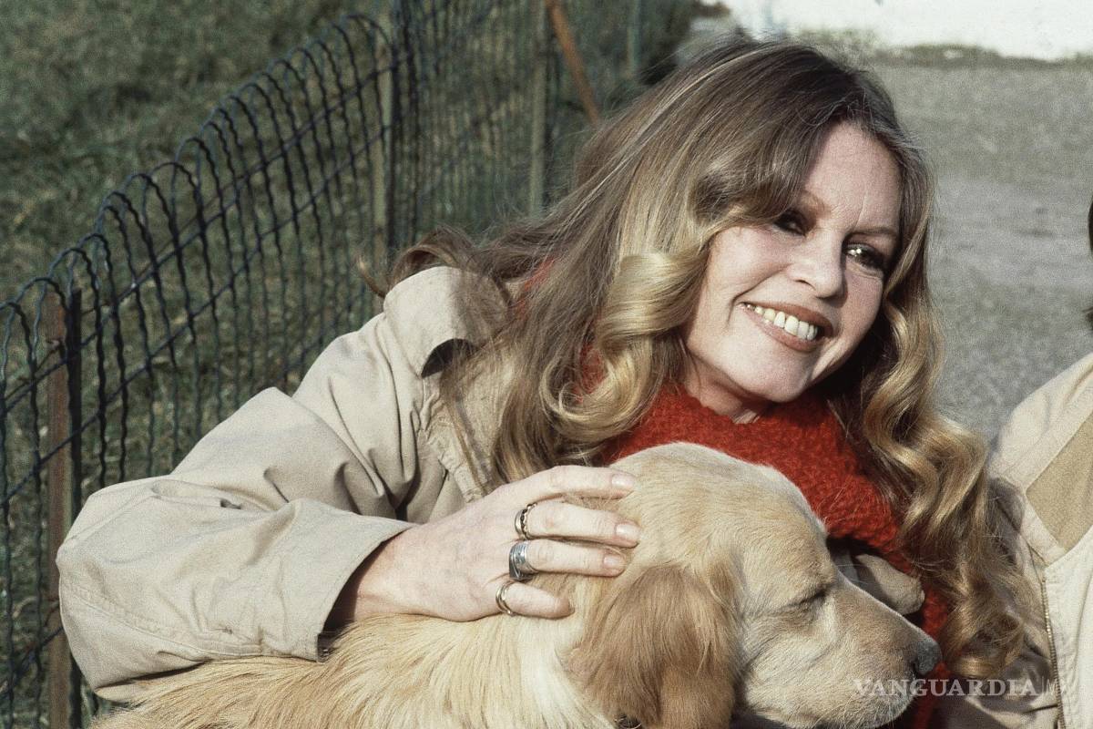 $!La actriz francesa Brigitte Bardot con un perro mientras apoyaba la operación de la sociedad protectora de animales francesa, el 10 de febrero de 1982, en Gennevilliers, París.