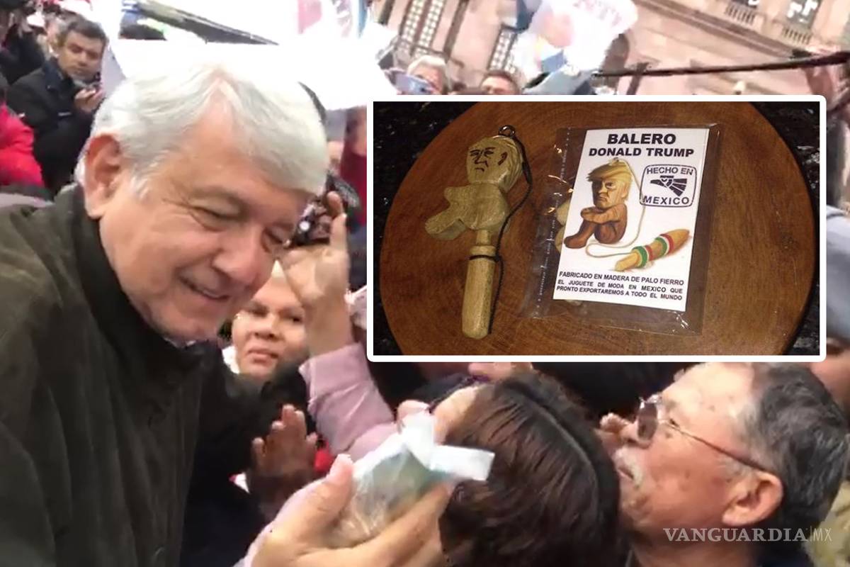 Regalan balero de Donald Trump a López Obrador para que le de 'su merecido'