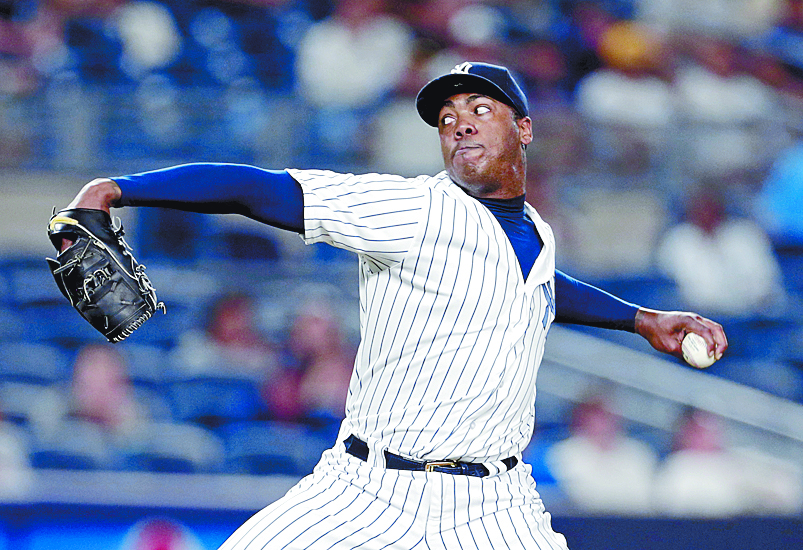 Chapman lanza fuego en Nueva York