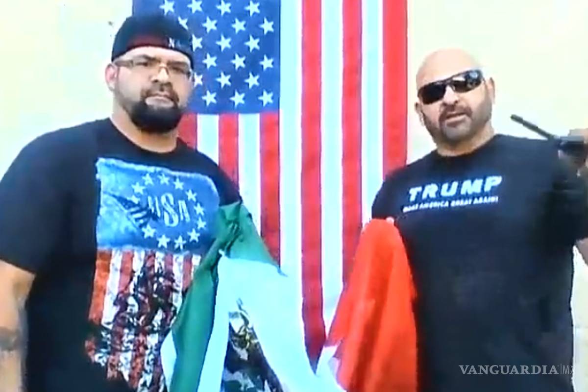 Mexicoamericanos queman bandera mexicana como apoyo a Trump (VIDEO)