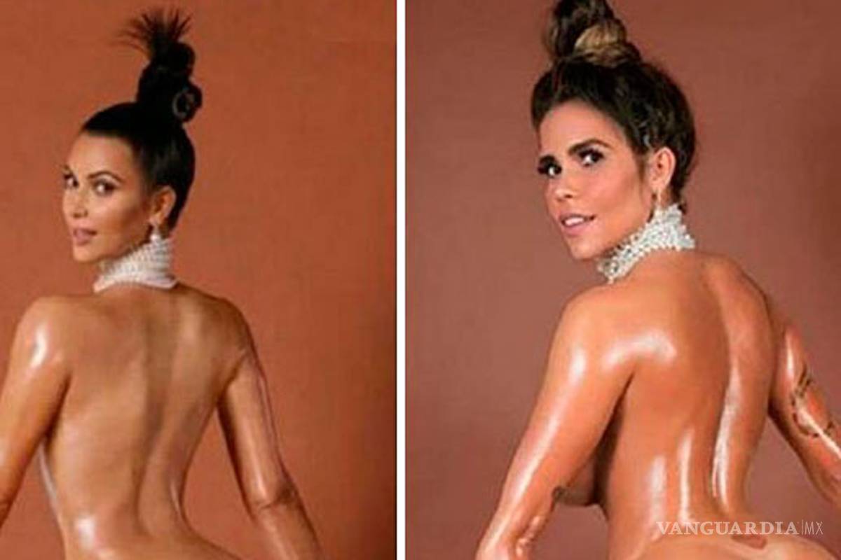 Candidata al mejor trasero de Brasil imita foto de Kim Kardashian
