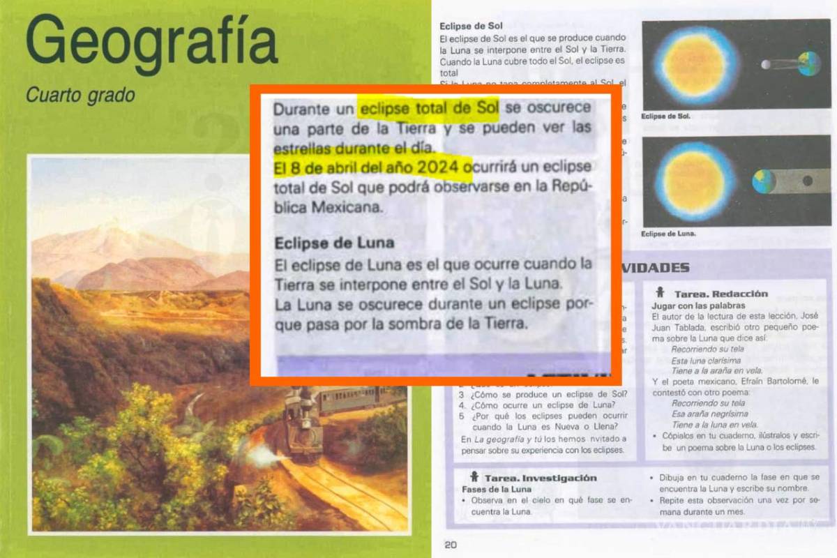 Hace 31 años, así se mencionaba al Eclipse Solar de 2024 en los libros de la SEP