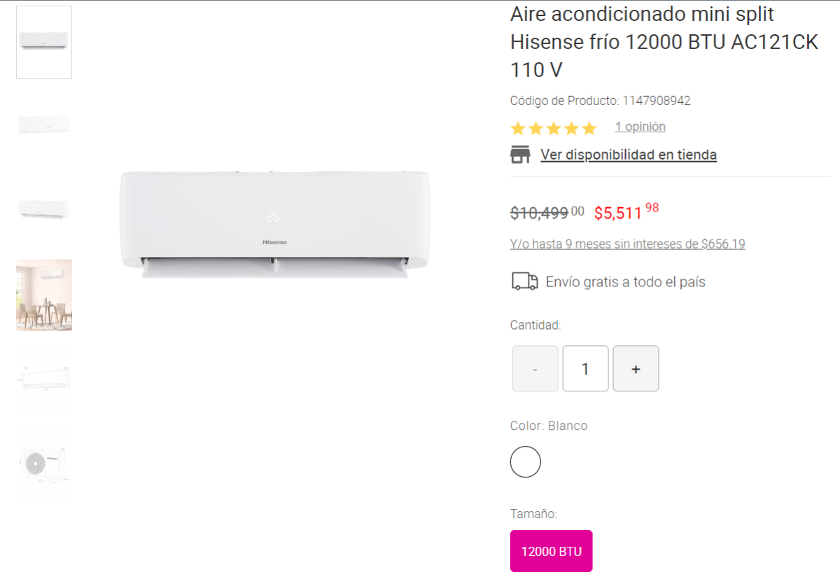 $!Venta nocturna de Liverpool 2024: Estos son los aires acondicionados mini split con mejor oferta para este fin de semana