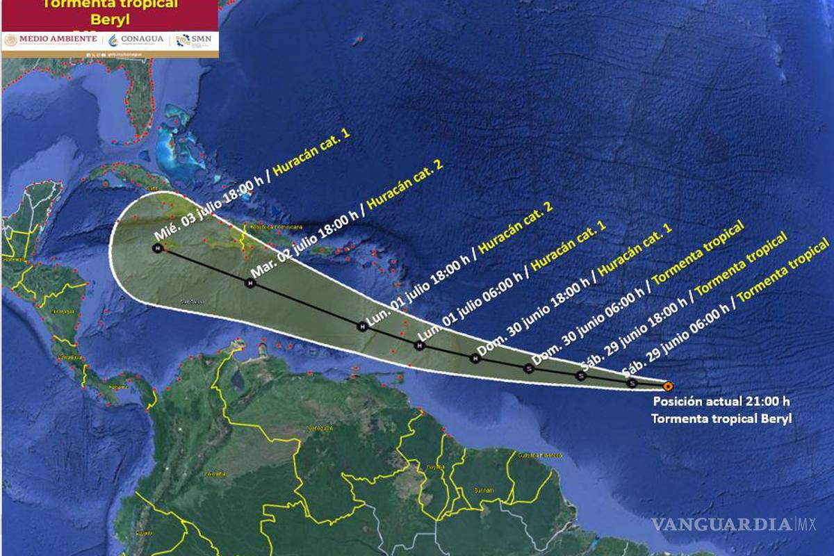 Beryl evoluciona a tormenta tropical: Estos serán los estados más afectados en México