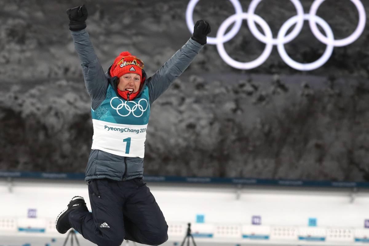 Laura Dahlmeier , dos oros en tres días en Pyeongchang
