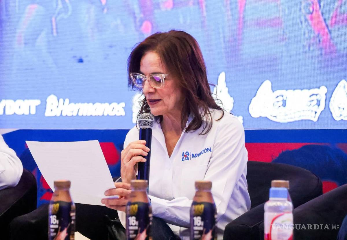 $!María Luisa Marroquín, la directora del Maratón Lala, encabezó la presentación.