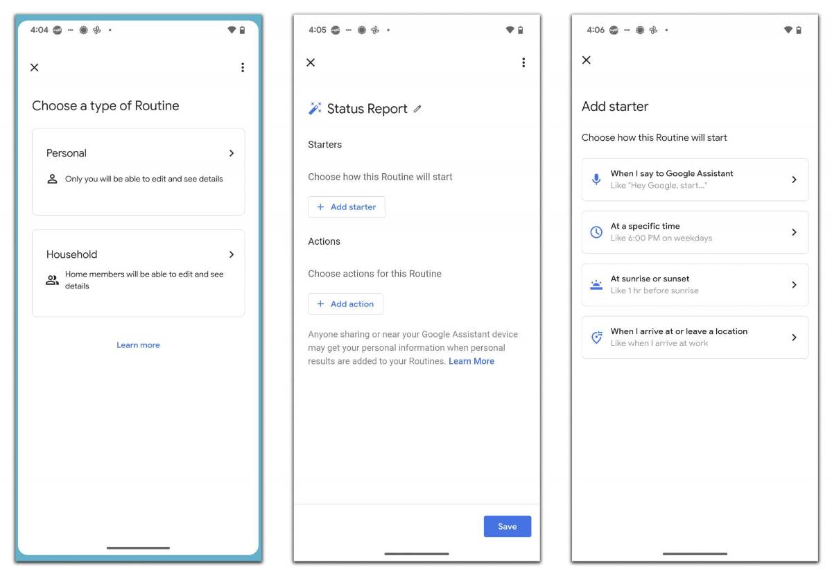 $!Rutinas personalizadas de Google.